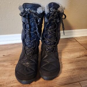 Columbia Womens YL5386-011 Black Waterproof Winter Snow Boots 6.5